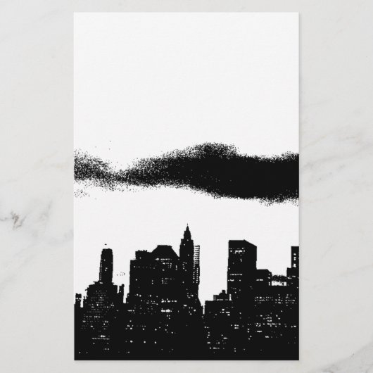 ポップアート モノクロ NYC ニューヨークシティ 便箋 (正面)