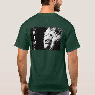 ポップアート ライオン モダン テンプレート 深い森の緑 Tシャツ