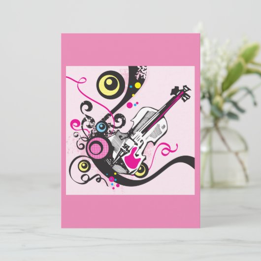 ポップアート・ヴァイオリン・アブストラクト・ミュージカル・パンクロック 招待状 (スタンド正面)