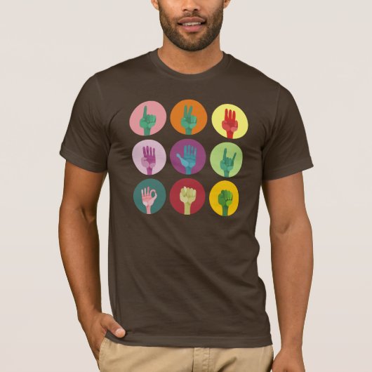 ポップアート 手 Tシャツ (正面)