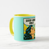 ポップアート「Good Vibes Only」 マグカップ (正面左)