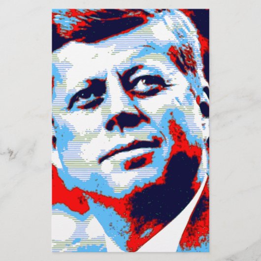 ポップアート JFK ジョン・F・ケネディ 赤 青 便箋 (正面)