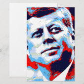 ポップアート JFK ジョン・F・ケネディ 赤 青 便箋 (正面/裏面)