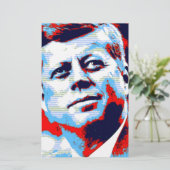 ポップアート JFK ジョン・F・ケネディ 赤 青 便箋 (スタンド正面)