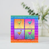 ポップアート MARTINIS パーティー招待状 (角) 招待状 (スタンド正面)