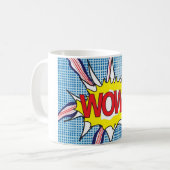 ポップアート「wow」マグ コーヒーマグカップ (正面左)