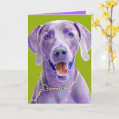 ポップアートWeimaraner カード (黄色い花)