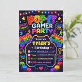 ポップイットゲーマーパーティー 誕生日パーティー 招待状 (スタンド正面)