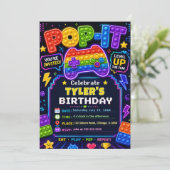 ポップイットゲーマーパーティー 誕生日パーティー 招待状 (スタンド正面)