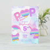 ポップイット フィジェットトイ ユニコーン レインボー 誕生日 招待状 (スタンド正面)