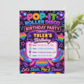 ポップイット ローラー ディスコ 誕生日パーティー 招待状 (スタンド正面)