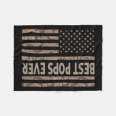 ポップエバーアメリカ国旗おもしろいおじいちゃん父39s フリースブランケット (正面(横))