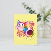 ポップキャット ポッピングキャット ミーム ポストカード (スタンド正面)