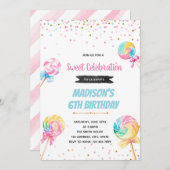 ポップキャンディの誕生日招待状 招待状 (正面/裏面)