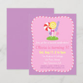 ポップキャンディ テーマの誕生日パーティー 招待状 (正面/裏面)