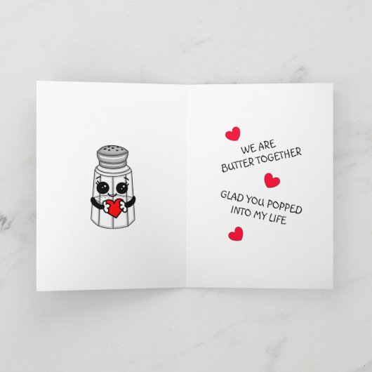 ポップコおもしろいンプン |気のあるそぶりをしたカップル カード (内部)