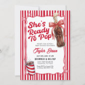 ポップコーラボトルベイビーシャワー 招待状 (正面)