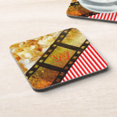 ポップコーンおよび映画巻き枠のフィルムのコースター コースター (左側)