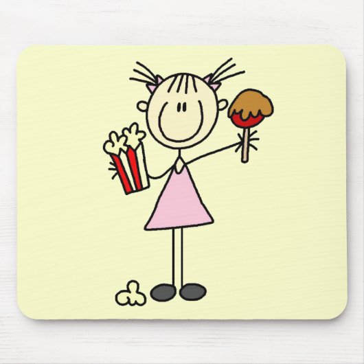 ポップコーンおよび綿菓子のTシャツおよびギフト マウスパッド (正面)
