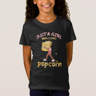 ポップコーンが大好きな女の子 Tシャツ