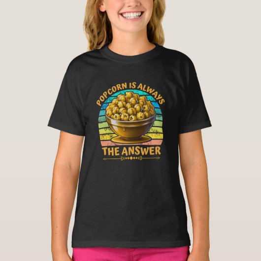 ポップコーンが答え Tシャツ (正面)