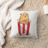 ポップコーンでハムスター クッション (ブランケット)