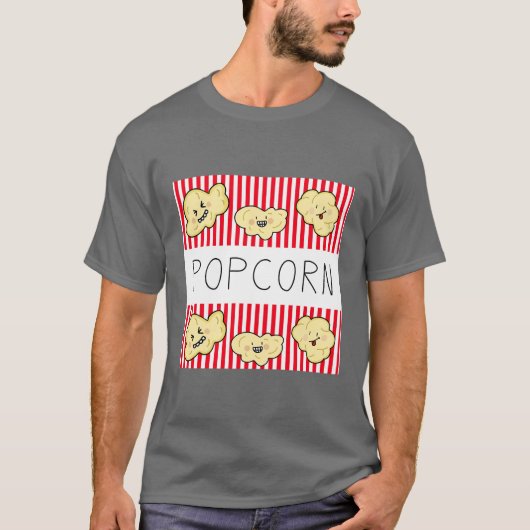 ポップコーンで楽しもう - スナック好きのTシャツ Tシャツ (正面)