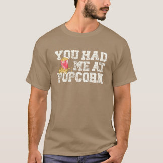 ポップコーンで私はあなたに惚れました グルメ ポップコーンマニア ヴィンテージ Tシャツ