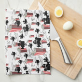 ポップコーンとの映画 キッチンタオル (四つ折り)