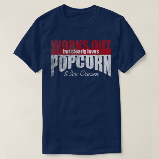 ポップコーンとアイスクリームが明らかに大好きアウト14 Tシャツ (デザイン正面)