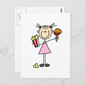 ポップコーンとコットンキャンディTシャツとギフト ポストカード (正面/裏面)