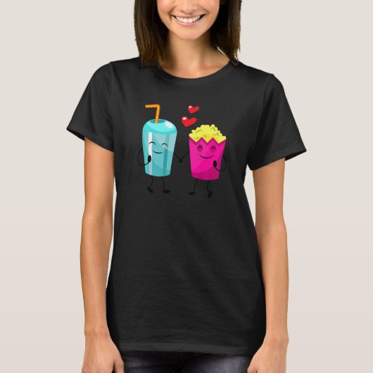 ポップコーンとソーダ秋の恋 Tシャツ (正面)