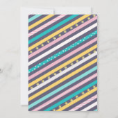 ポップコーンとパジャマの誕生日の招待スリーポバー 招待状 (裏面)