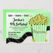 ポップコーンとムービーグリーン 招待状 (正面/裏面)