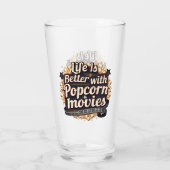 ポップコーンと映画で人生が良いレトロデザイン タンブラーグラス (裏面)