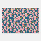 ポップコーンと映画チケット映画ナイトシネマギフト ラッピングペーパーシート (正面3)