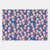 ポップコーンと映画チケット映画ナイトシネマギフト ラッピングペーパーシート (正面2)