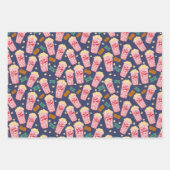 ポップコーンと映画チケット映画ナイトシネマギフト ラッピングペーパーシート (正面)