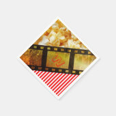 ポップコーンと映画リールフィルムナプキン スタンダードカクテルナプキン (角)