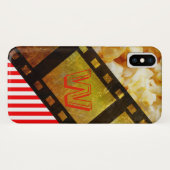 ポップコーンと映画リールフィルム赤ストライプの白 Case-Mate iPhoneケース (裏面(横))