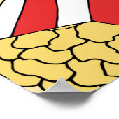 ポップコーンのシームレスなパターン。ヴィンテージ手描き虹彩 ポスター (角)