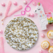 ポップコーンのテクスチャ写真の装飾 ペーパープレート (パーティー)