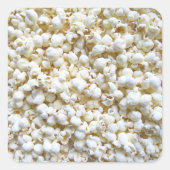 ポップコーンのテクスチャ写真明るい装飾 スクエアシール (正面)