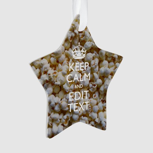 ポップコーンの平静そしてあなたの文字を保って下さい オーナメント (正面)