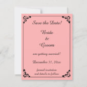 ポップコーンの戯れ質問, かわいいレトロの結婚式予告を保存 招待状 (裏面)