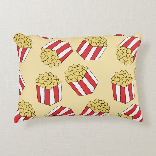 ポップコーンの手描き、カラフルのシームレスなパターン。 アクセントクッション (正面)