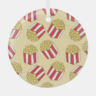 ポップコーンの手描き、カラフルのシームレスなパターン。 ガラスオーナメント