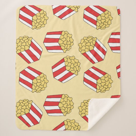 ポップコーンの手描き、カラフルのシームレスなパターン。 シェルパブランケット (正面)