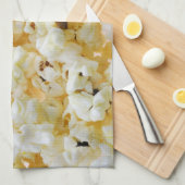 ポップコーンの背景 キッチンタオル (四つ折り)