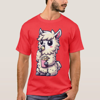 ポップコーンを持ったラマ シネマ・カーニバル ビンテージ Tシャツ